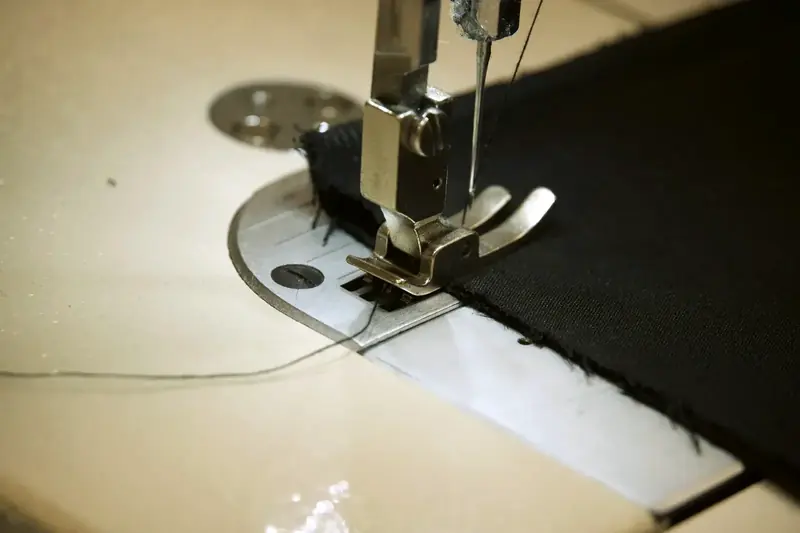 Detail van de naald van de naaimachine